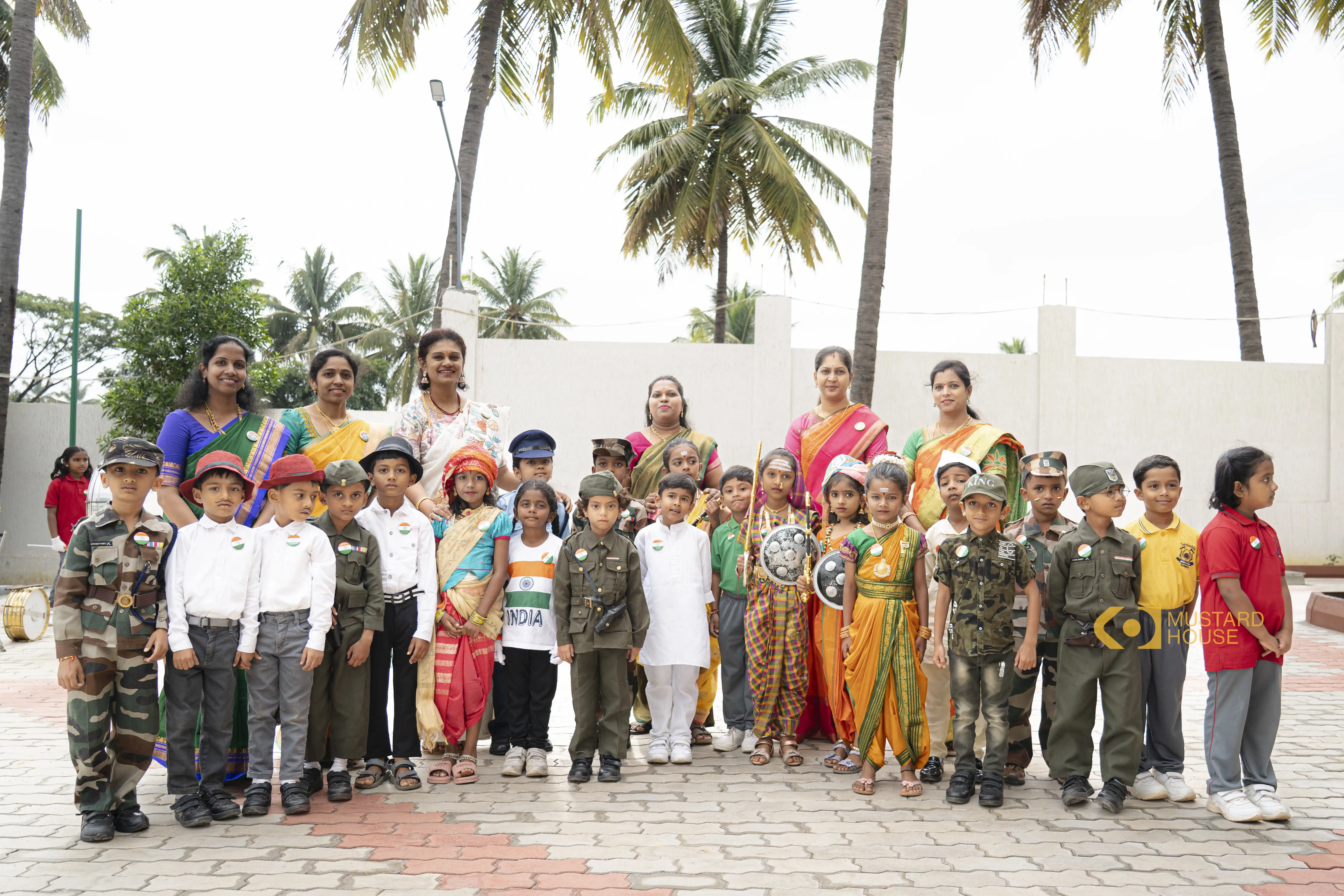 Children in fancy-dress costumes at a cultural event at Takshashila School @ Rampura